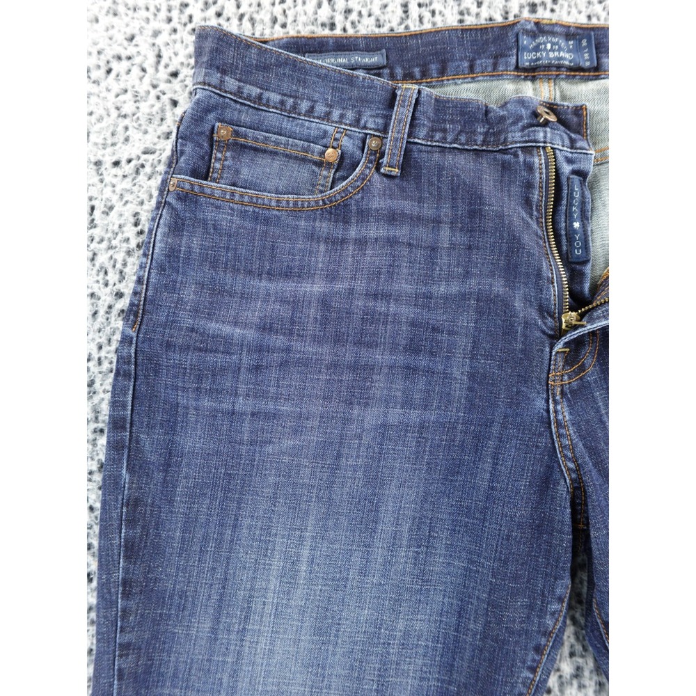 Lucky Brand 221 Jeans Mens 38x30 Straight Fit Dark Wash Stretch Denim‎ Jeans - Picture 2 of 15